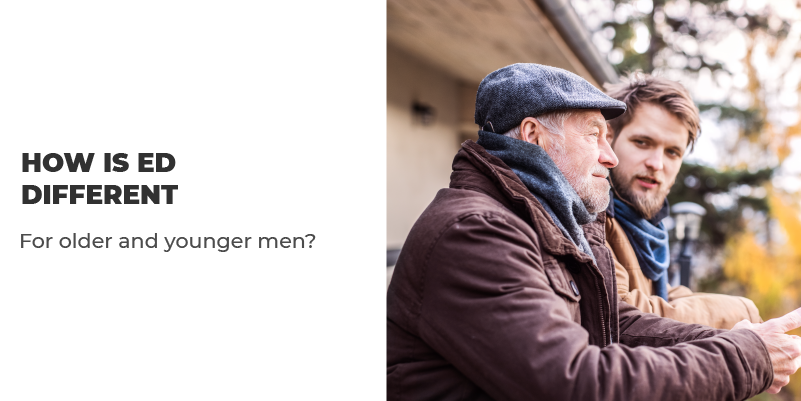 How is ED different for older and younger men?